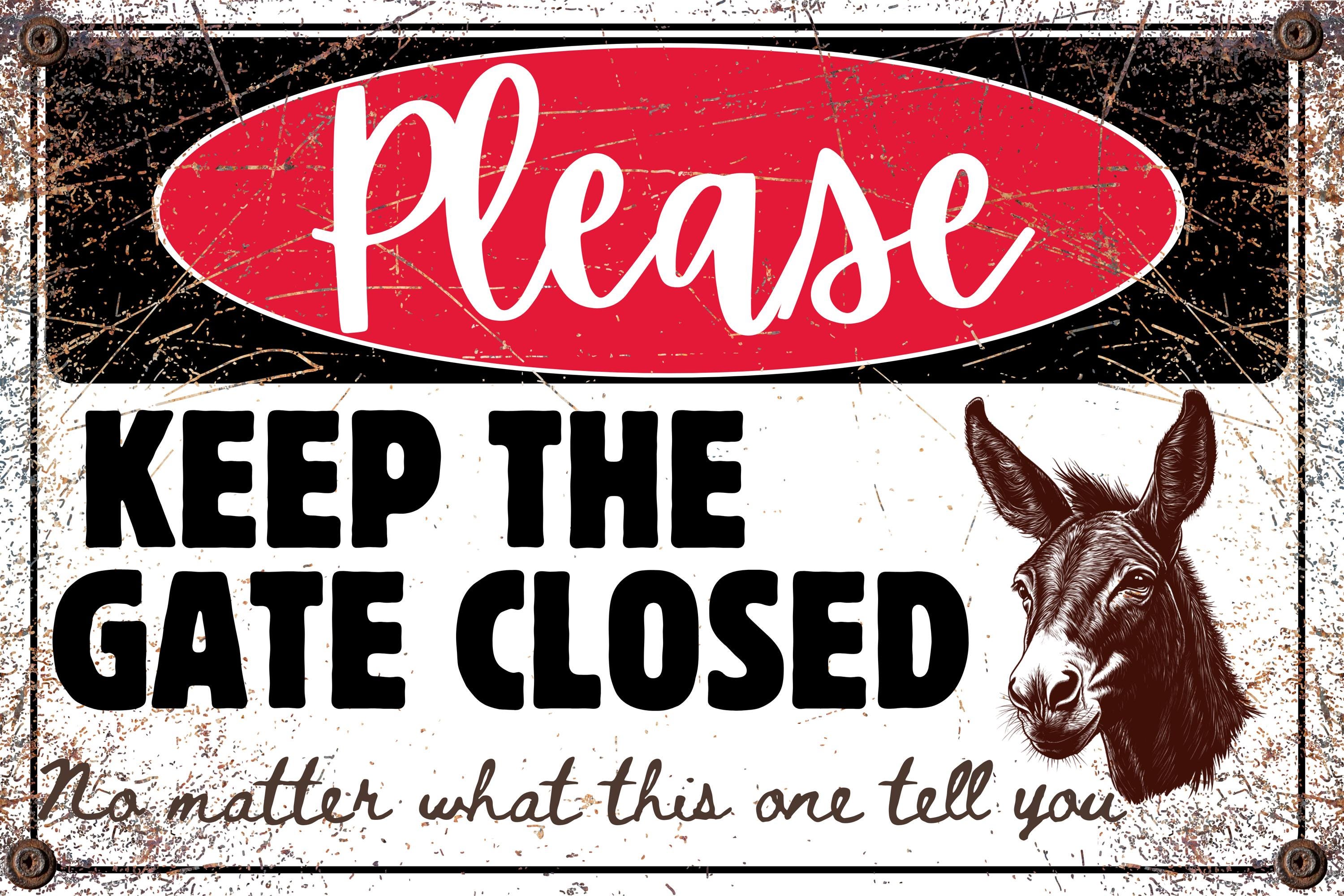 Personalized Farm Animal Gate Sign: Funny Distressed Aluminum Decor