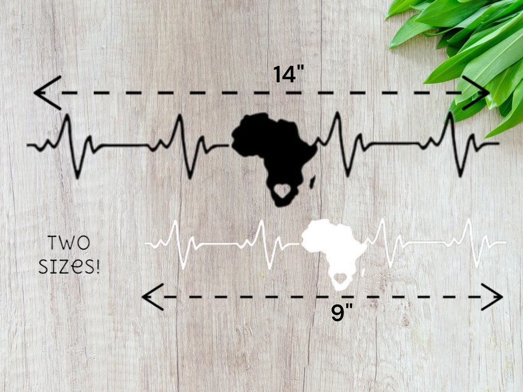 Africa Heartbeat Vinyl Car Decal: South Africa Silhouette Sticker