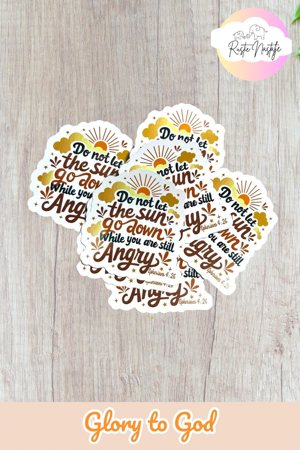 Waterproof Bible Verse Sticker: Do Not Let The Sun Go Down