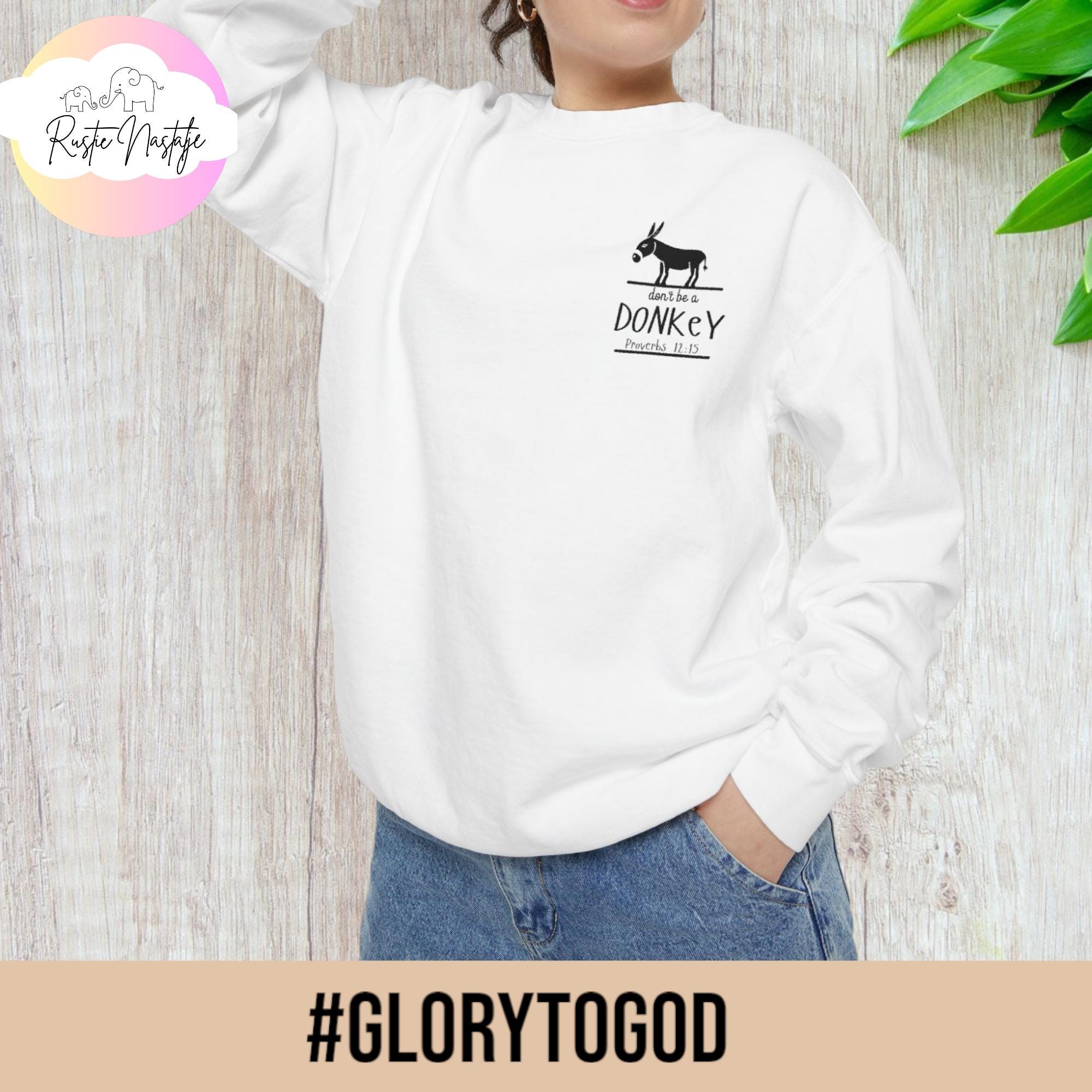 Donkey Christian Sweatshirt: Retro Jesus Faith Gift