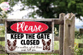 Rustic Farm Metal Sign, Funny Goat Pit Bull Gate Art