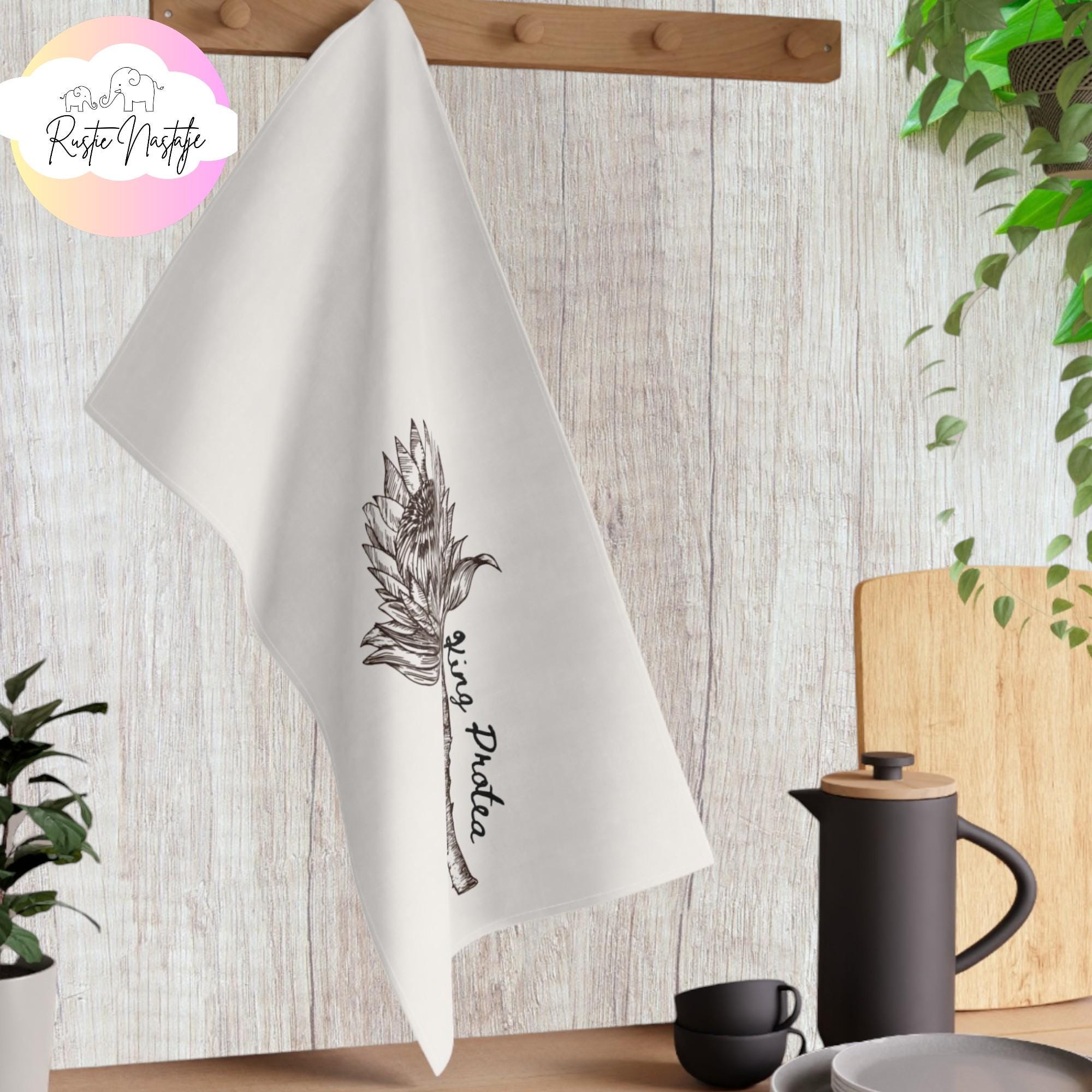 Protea Sketch Kitchen Towel: South African Floral Linens