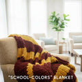 Personalized Chunky Knit School Spirit Blanket, Maroon and Gold Team Colors