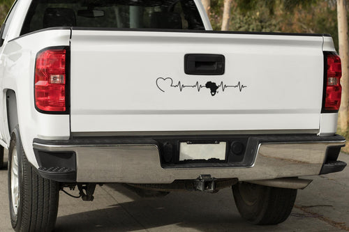 Africa Heartbeat Car Sticker: Love South Africa Vinyl Decal