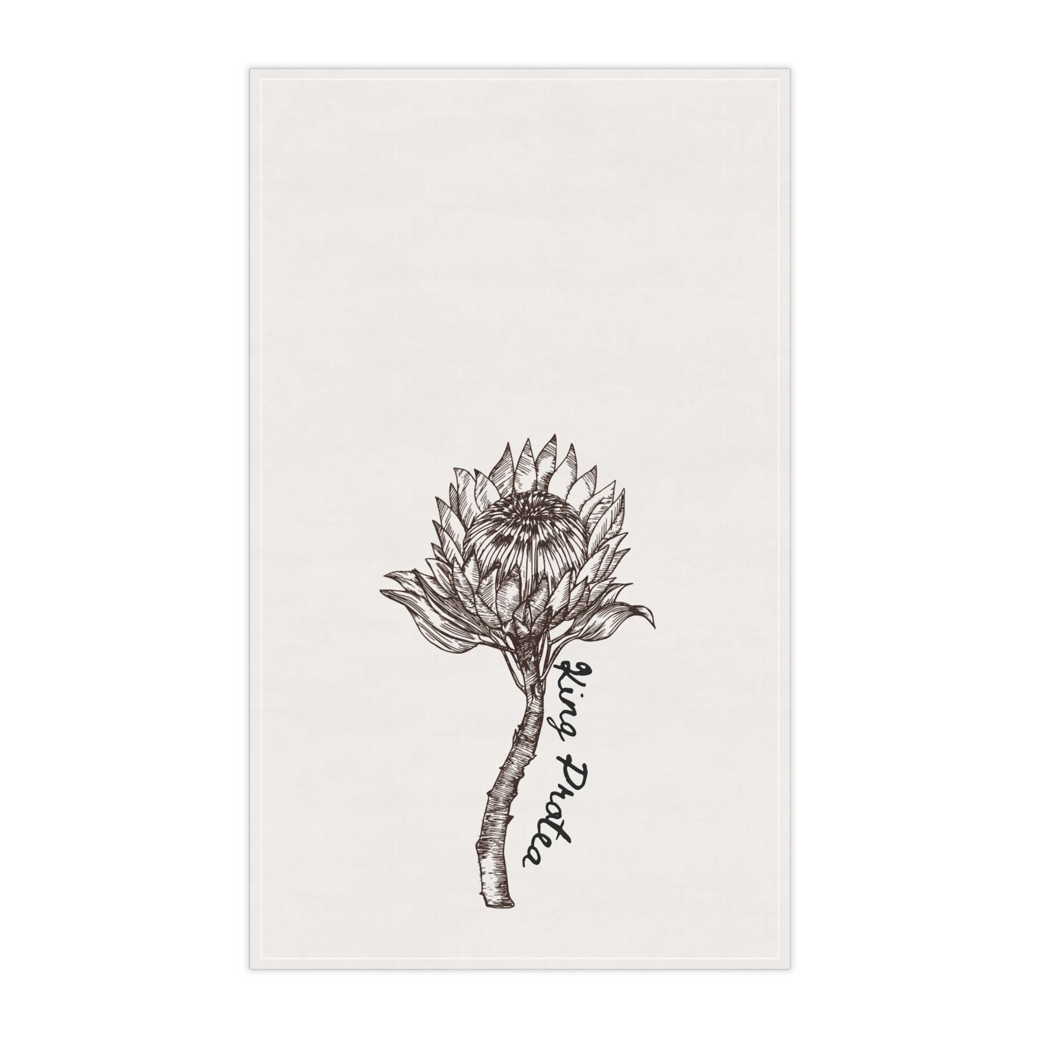 Protea Sketch Kitchen Towel: South African Floral Linens