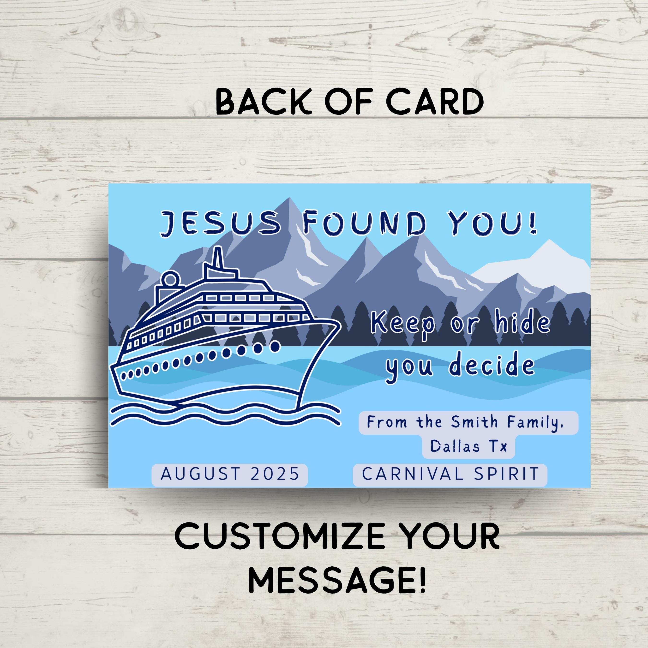 Personalized Cruise Duck Drop | Little Jesus Metal Wallet Card