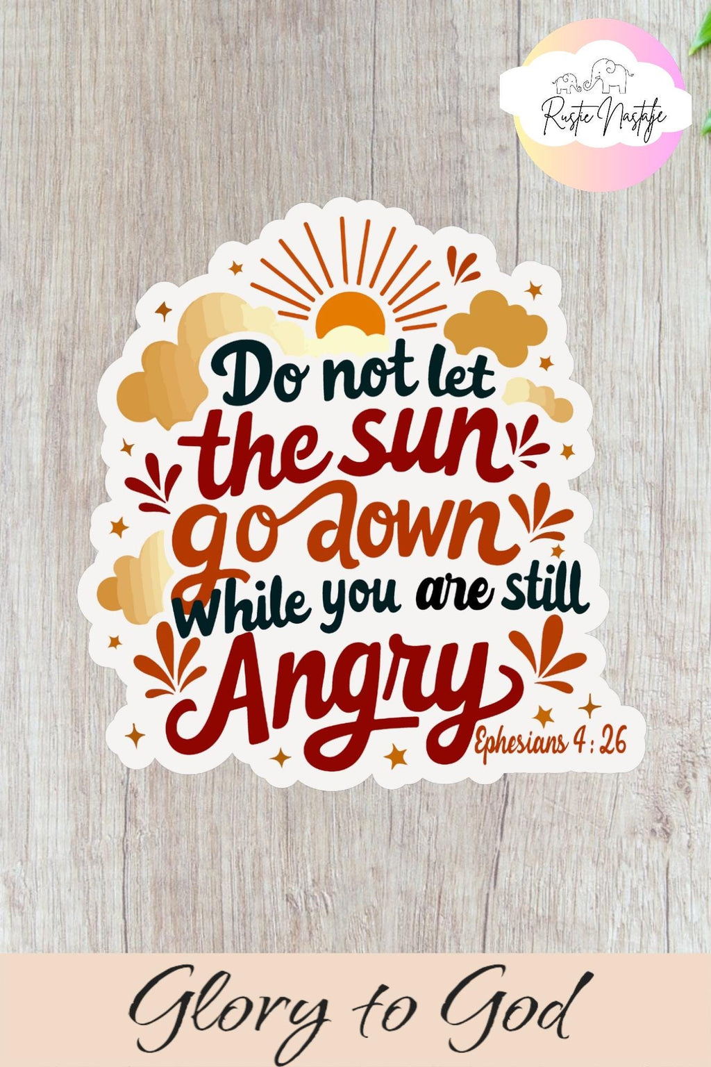 Waterproof Bible Verse Sticker: Do Not Let The Sun Go Down