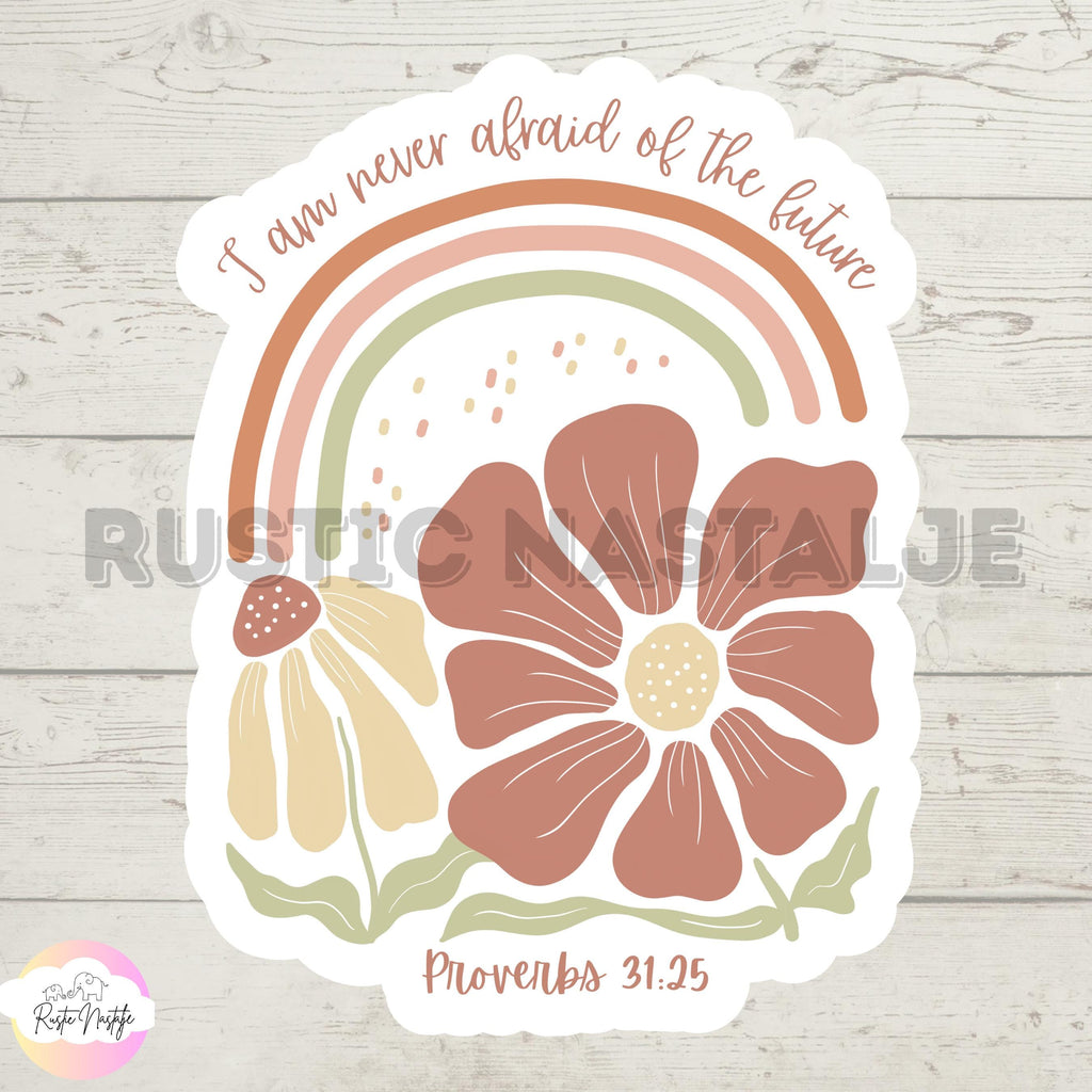 Christian T-Shirt, Proverbs 31:25, Boho Floral Rainbow Tee