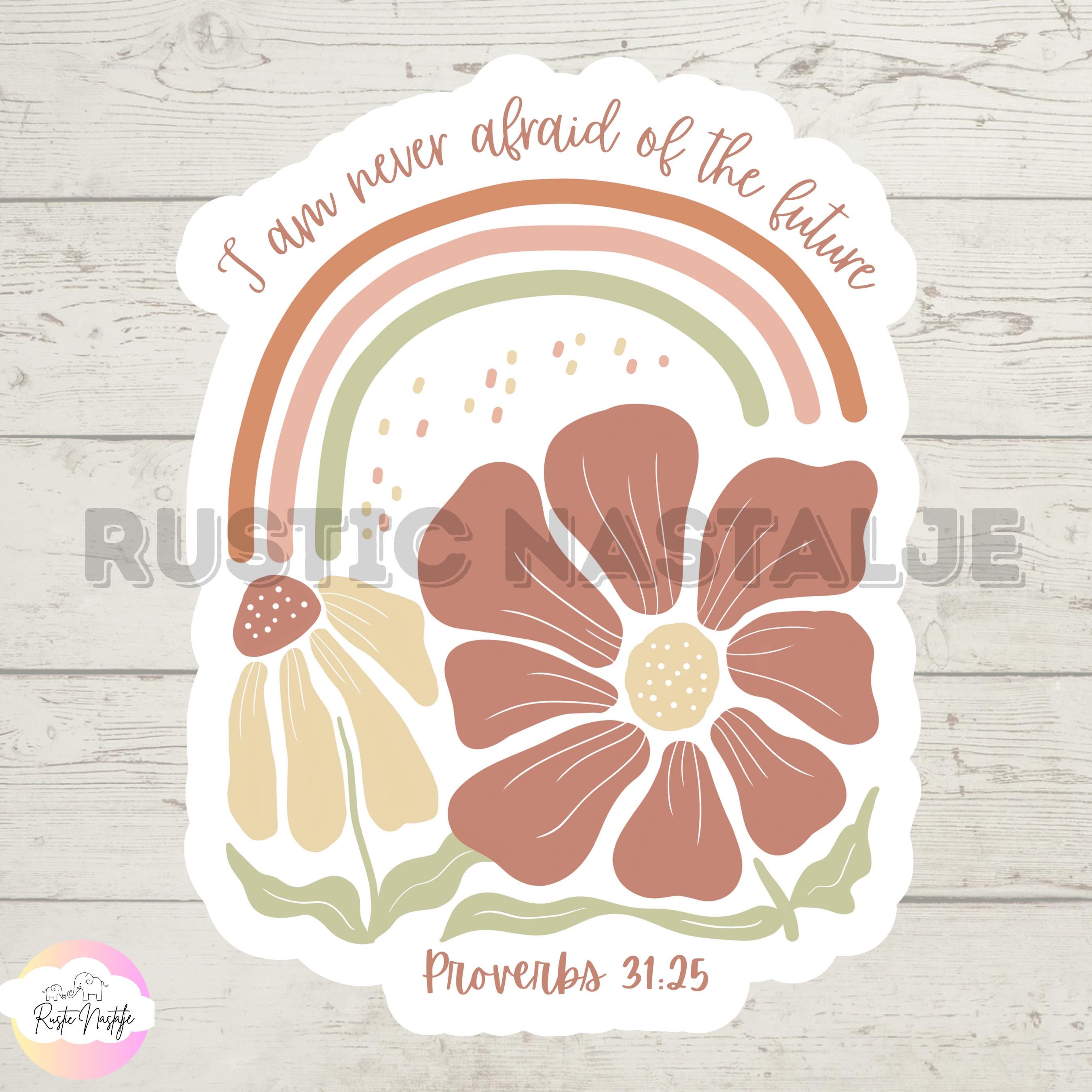 Christian T-Shirt, Proverbs 31:25, Boho Floral Rainbow Tee
