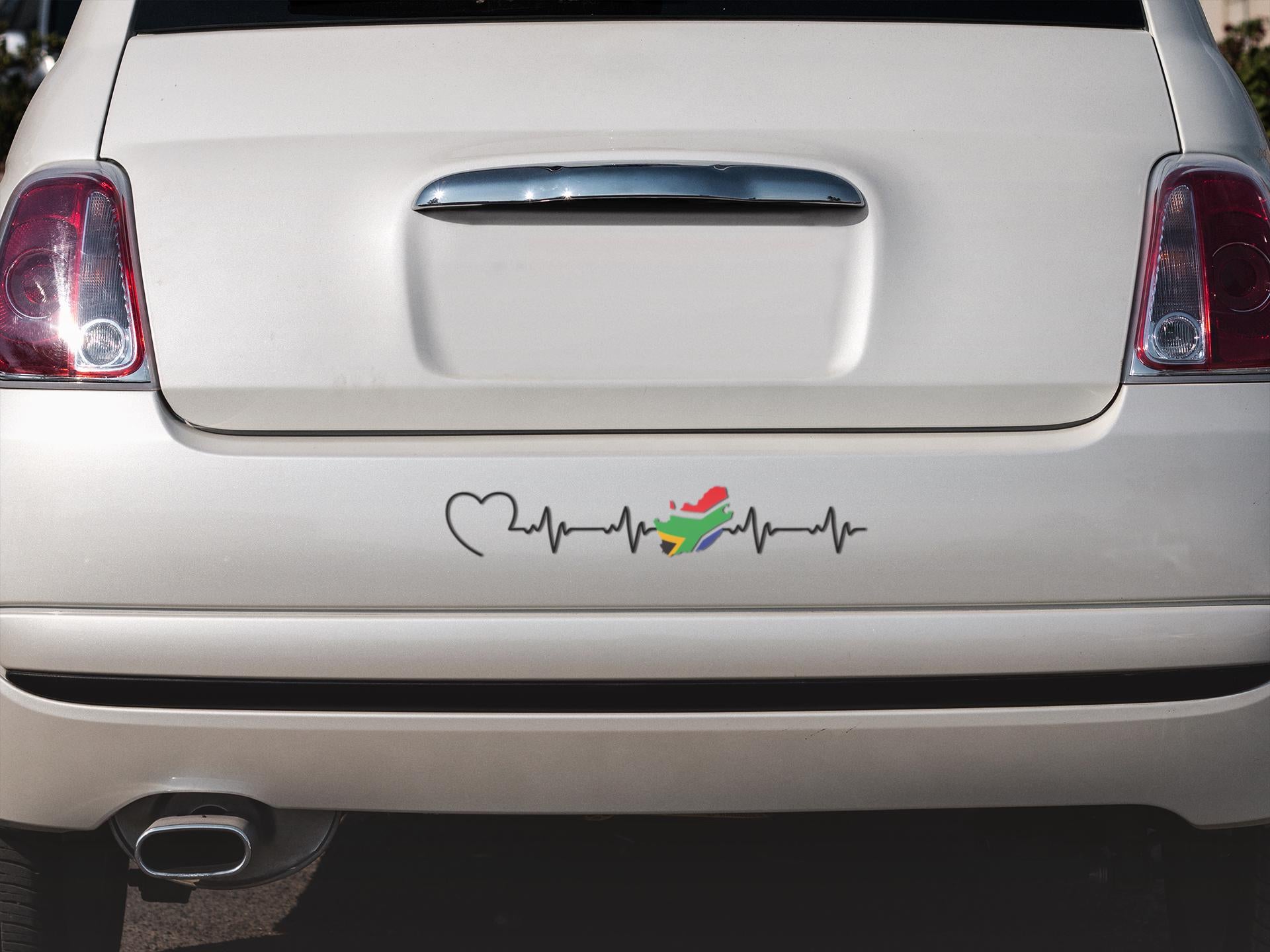 South Africa Heartbeat Car Sticker: SAFFA Pride Decal