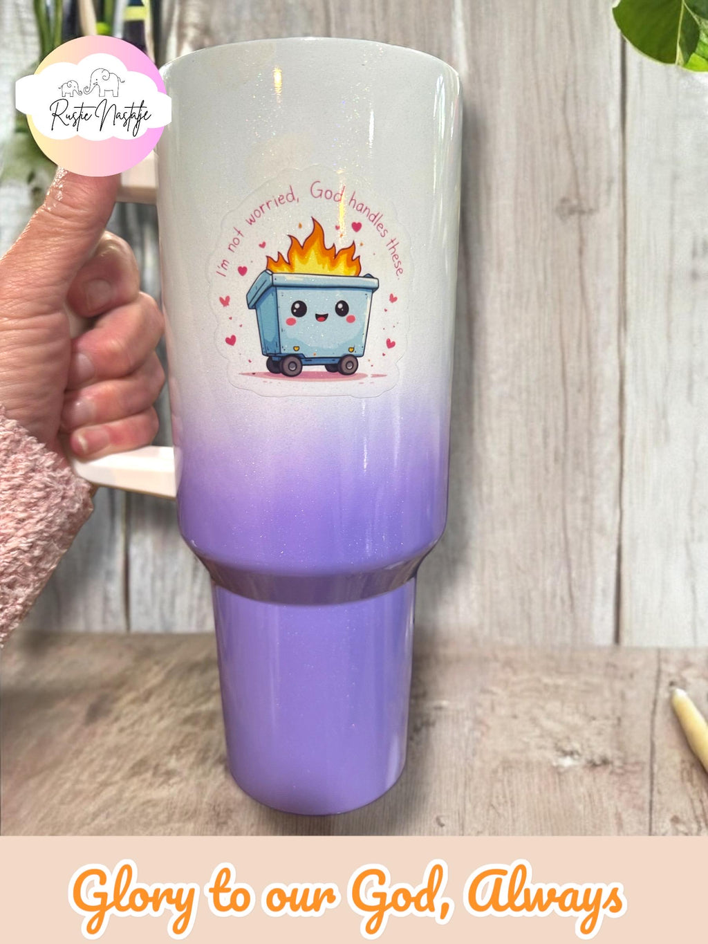 Dumpster Fire Christian Sticker: Waterproof Vinyl Decal