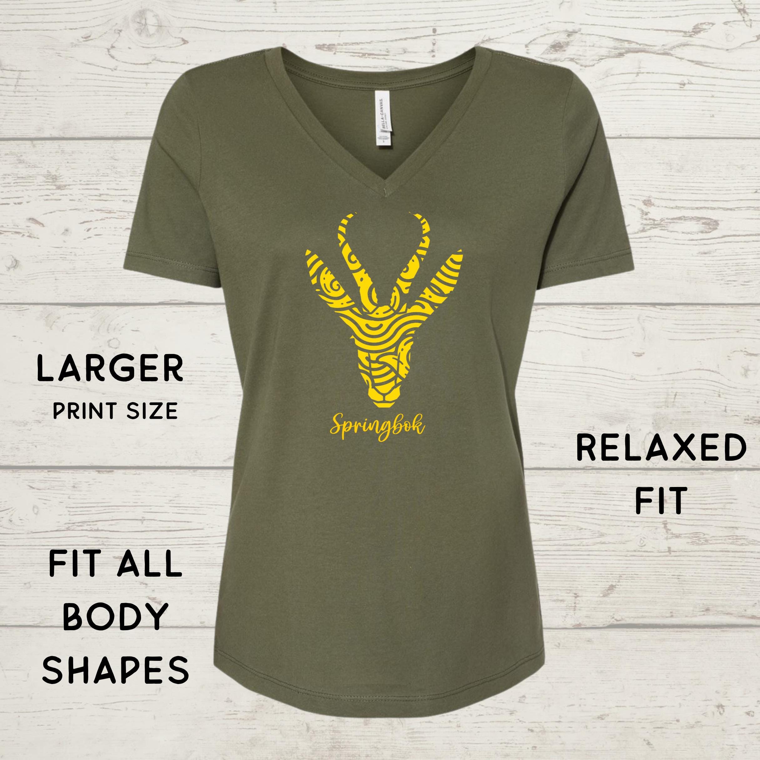 Women's Springbok V-Neck T-Shirt: South African Rugby Fan Tee