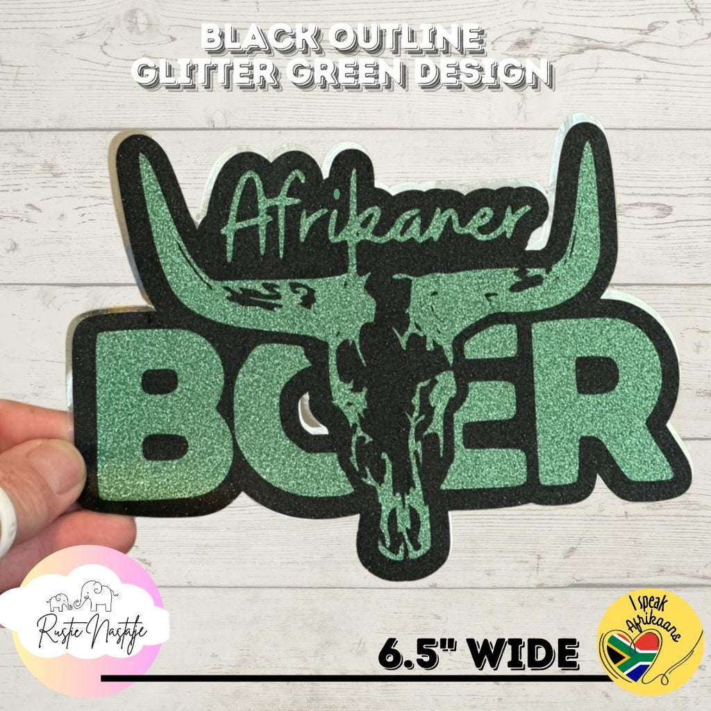 Glitter Afrikaner Boer Sticker – Laptop, Water Bottle Decal