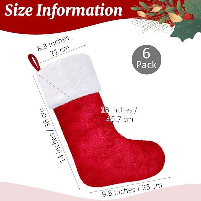 Personalized Christmas Stocking: Red Plush Glitter Monogram