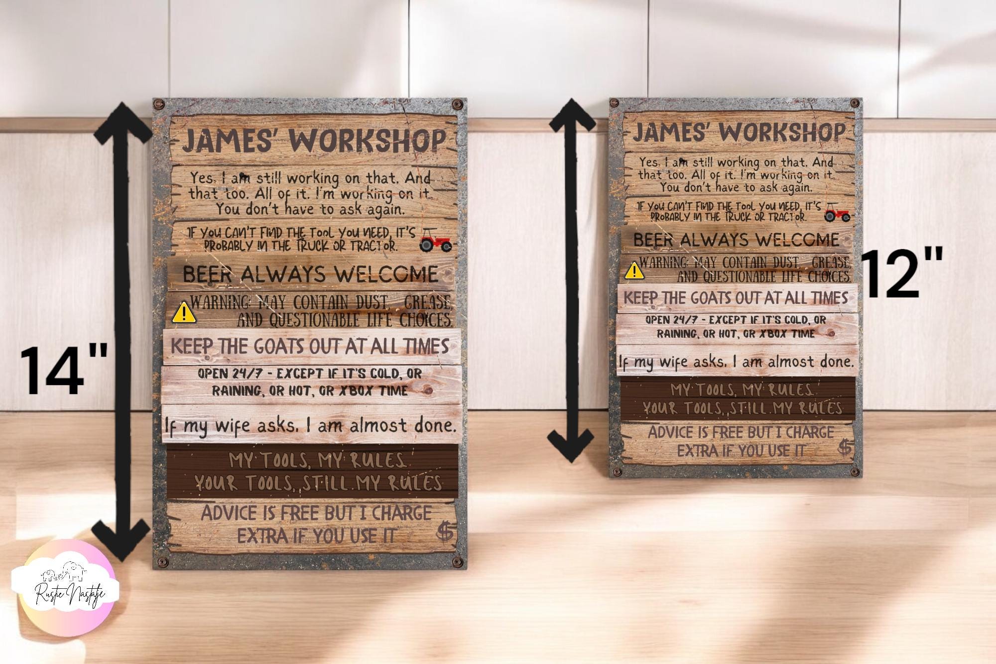 Custom Metal Garage Sign: Vintage Dad's Workshop Decor