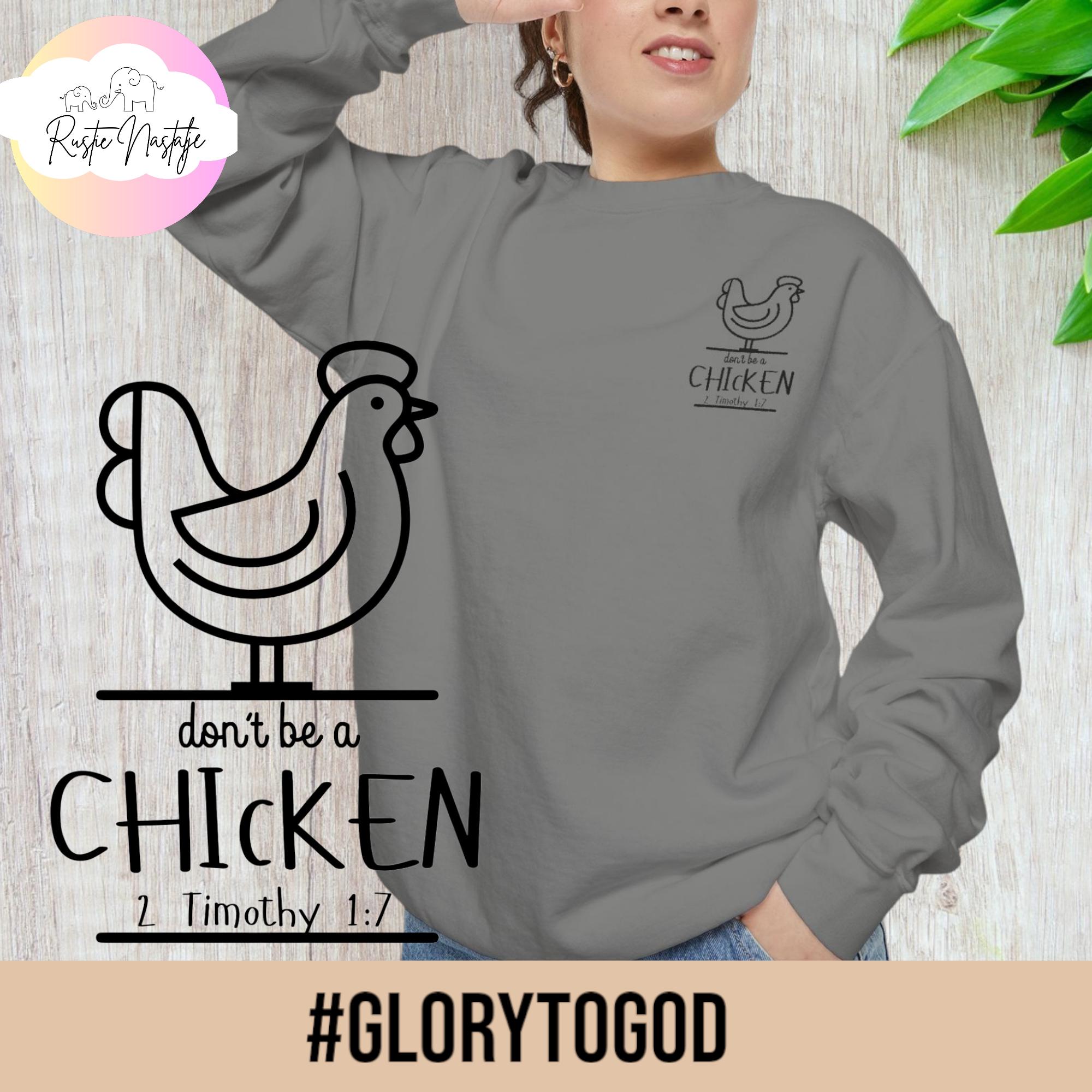Chicken Christian Sweatshirt: Funny Retro Jesus Faith Gift