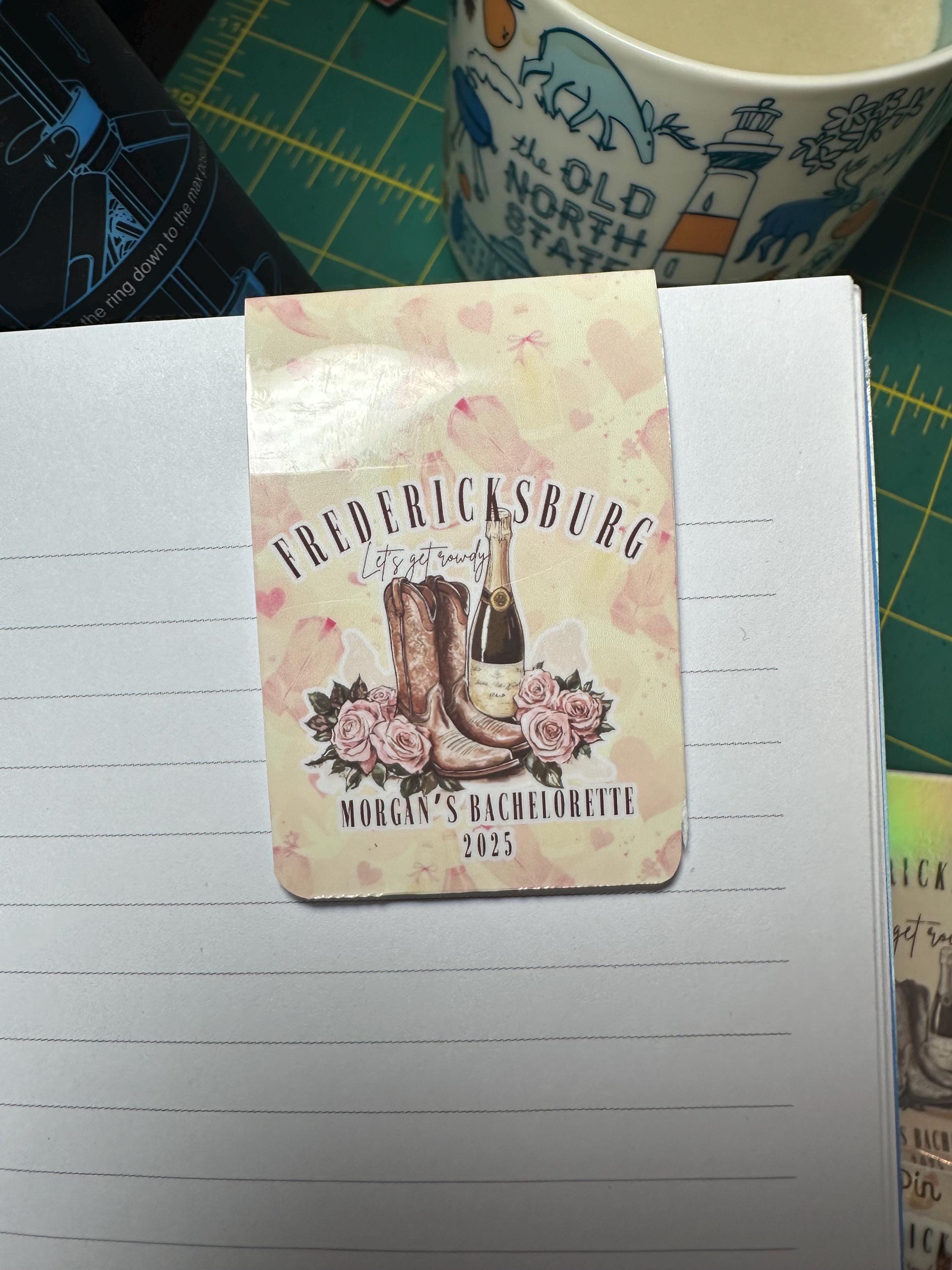Custom Bachelorette Gift Set: Magnetic Bookmark & Acrylic Pin