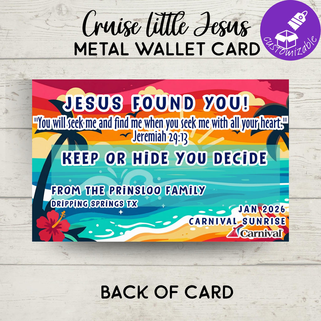 Personalized Cruise Duck Drop | Little Jesus Metal Wallet Card