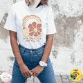 Afrikaans Christian T-Shirt: Boho Floral 'Vir die toekoms'