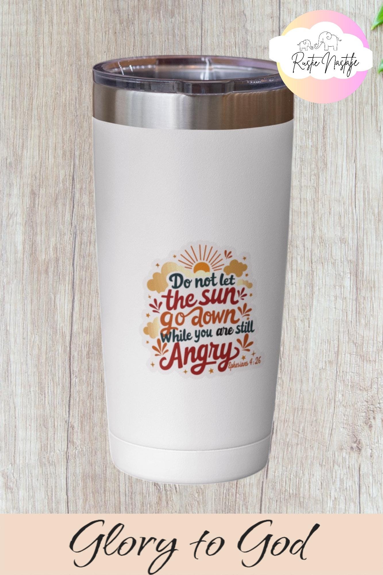 Waterproof Bible Verse Sticker: Do Not Let The Sun Go Down