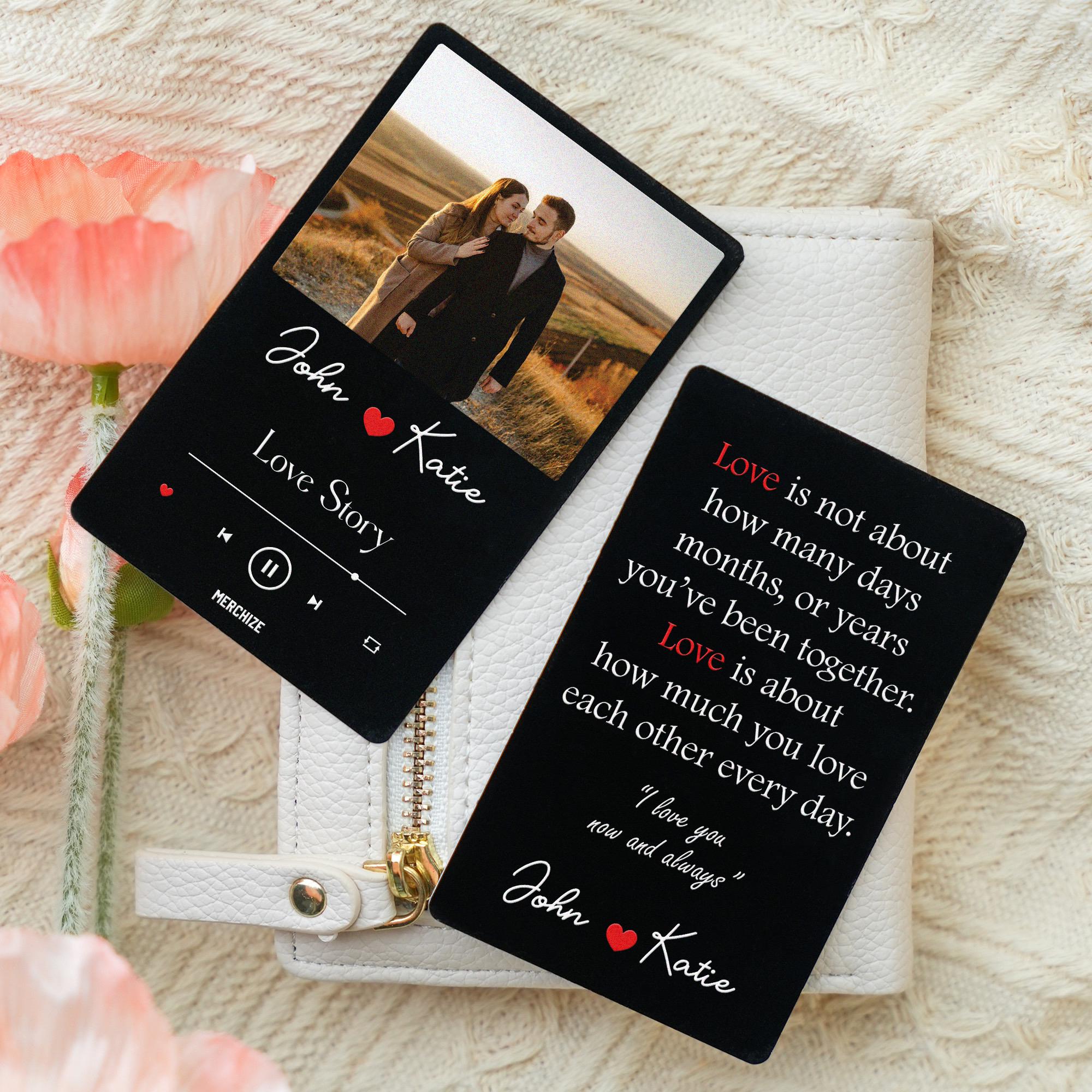 Custom Metal Wallet Card: Personalized Photo Message