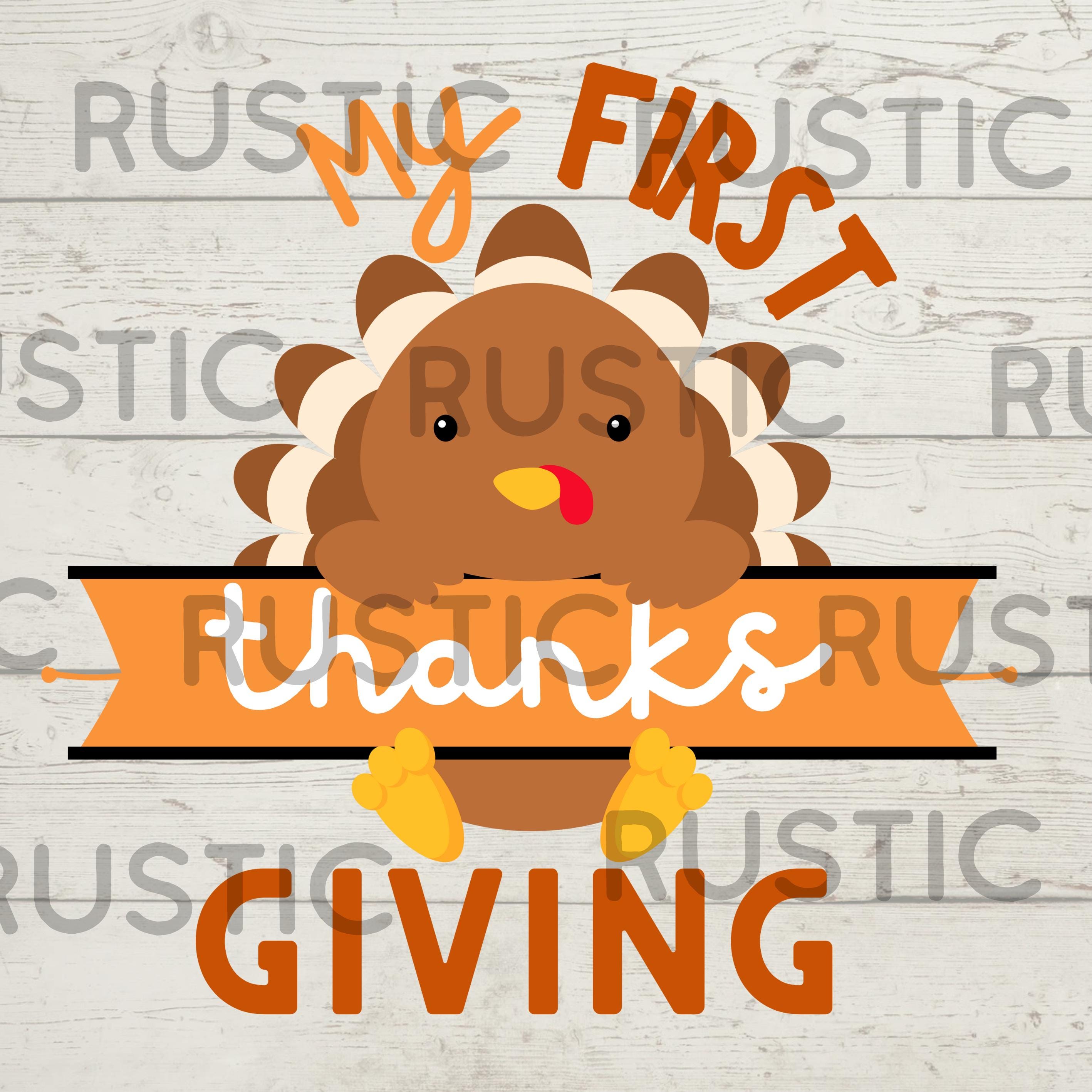 My First Thanksgiving SVG: Baby Turkey Design (Digital File)