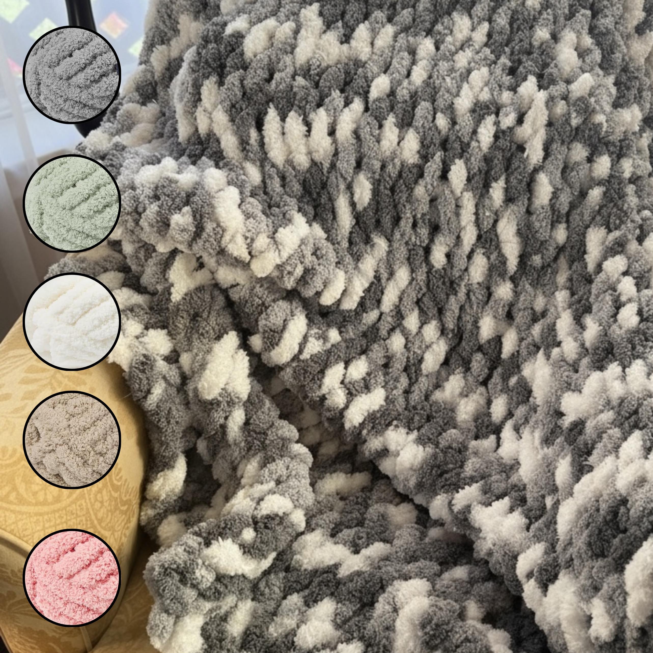 Personalized Monogram Chunky Knit Chenille Blanket gift