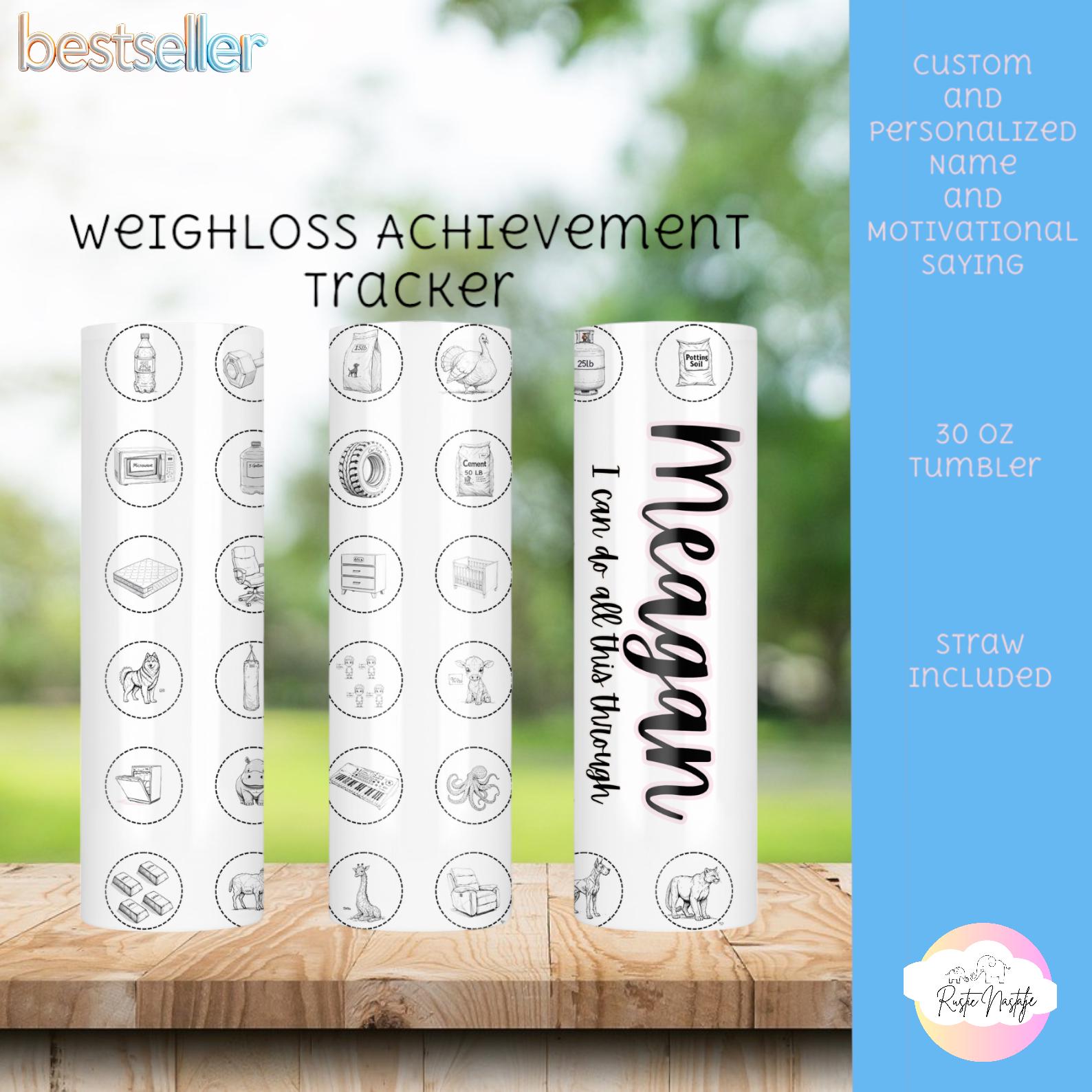 Weight Loss Tracker Tumbler: Personalized 30oz Stainless Steel Tumbler