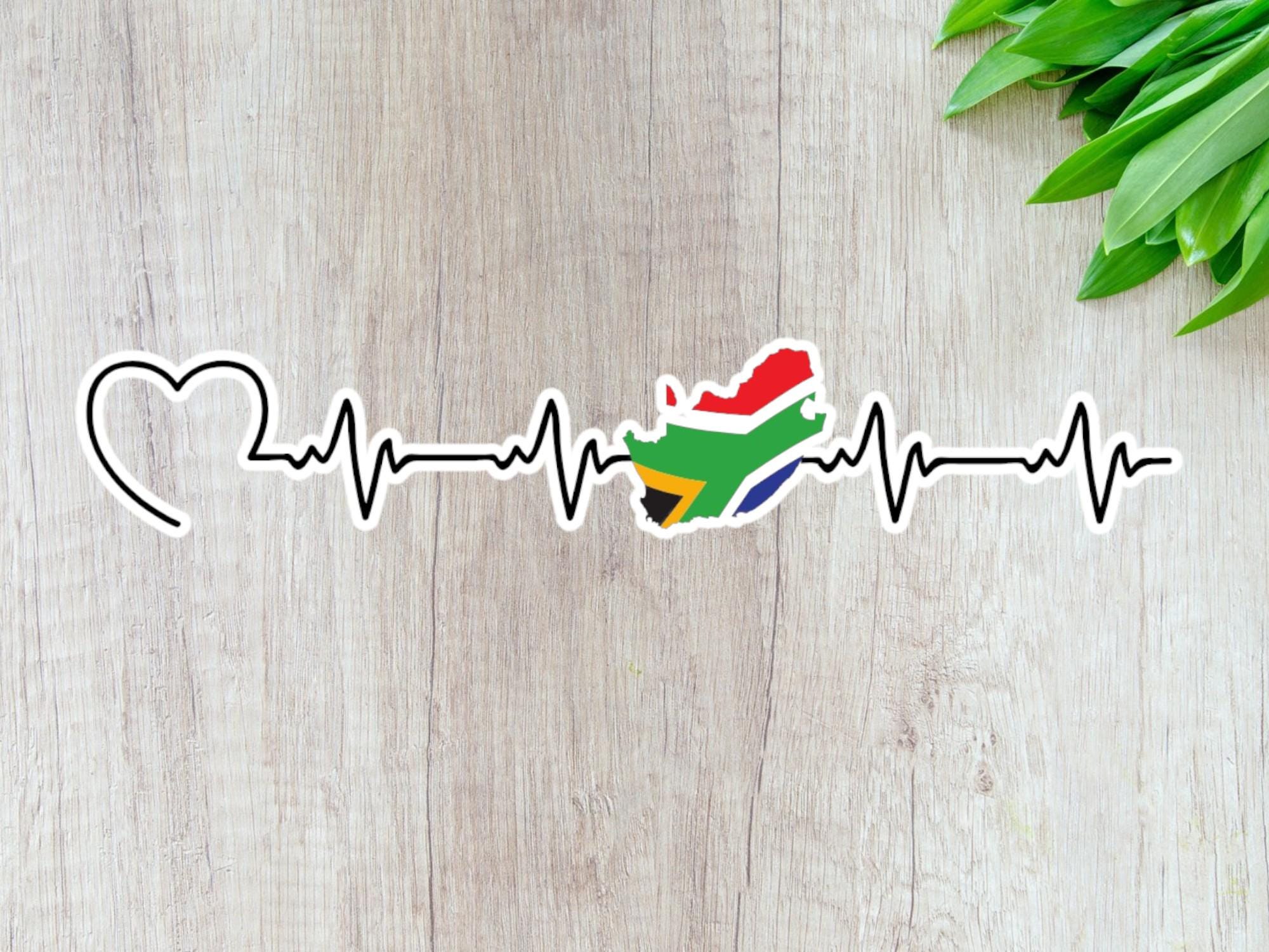 South Africa Heartbeat Car Sticker: SAFFA Pride Decal