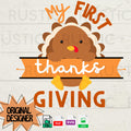 My First Thanksgiving SVG: Baby Turkey Design (Digital File)
