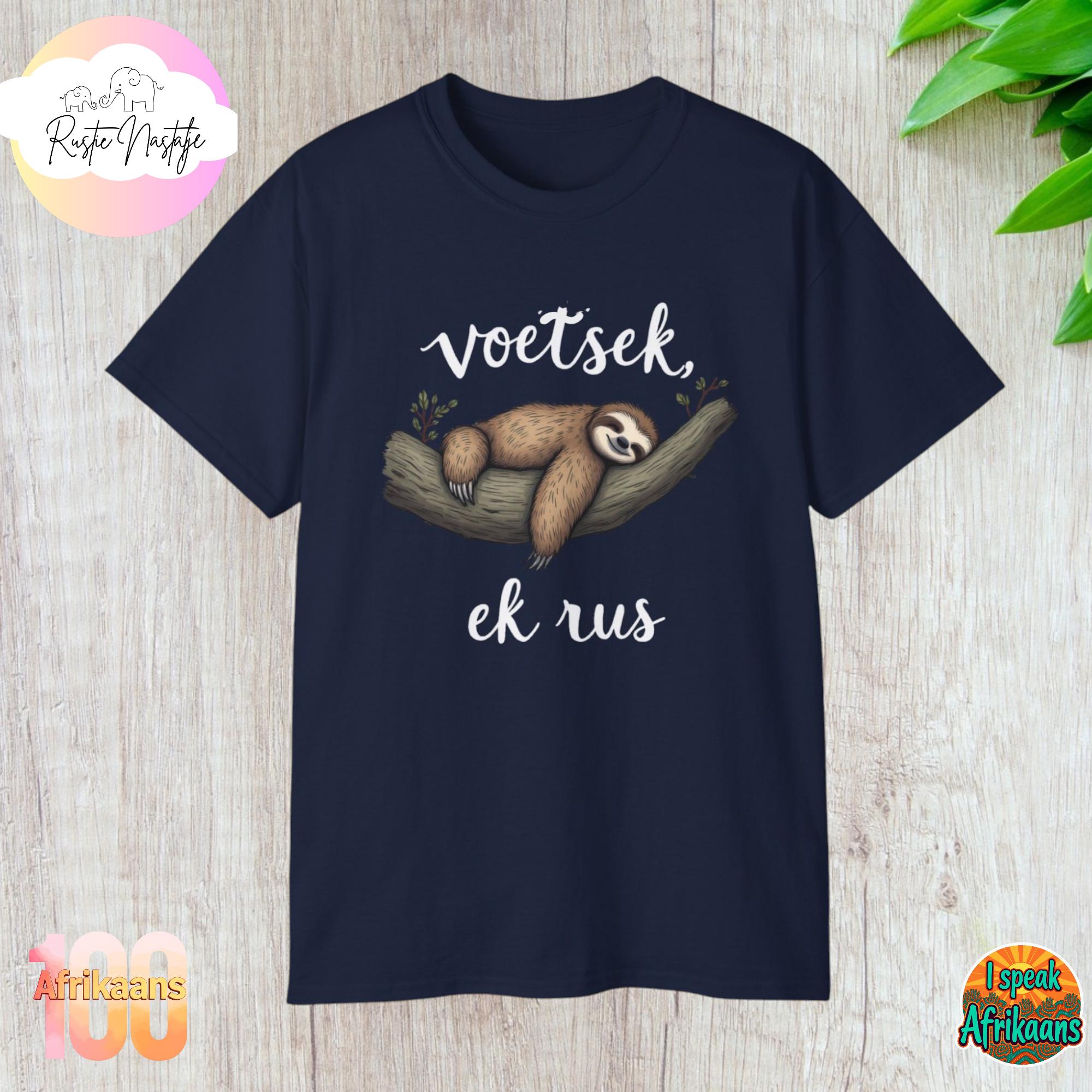 Afrikaans Sloth T-Shirt: Funny South African Tee