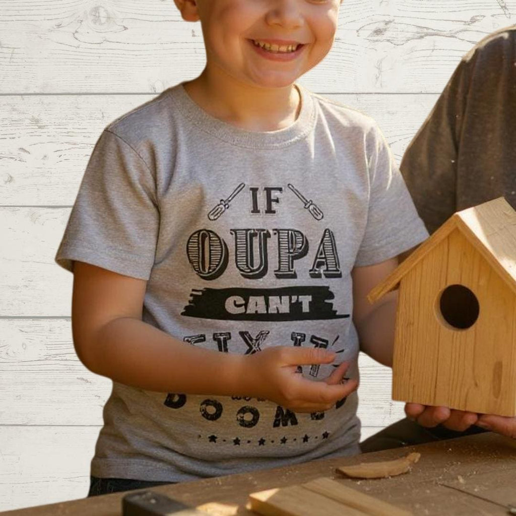 Oupa Fix It Kids T-Shirt, South African Grandfather Gift