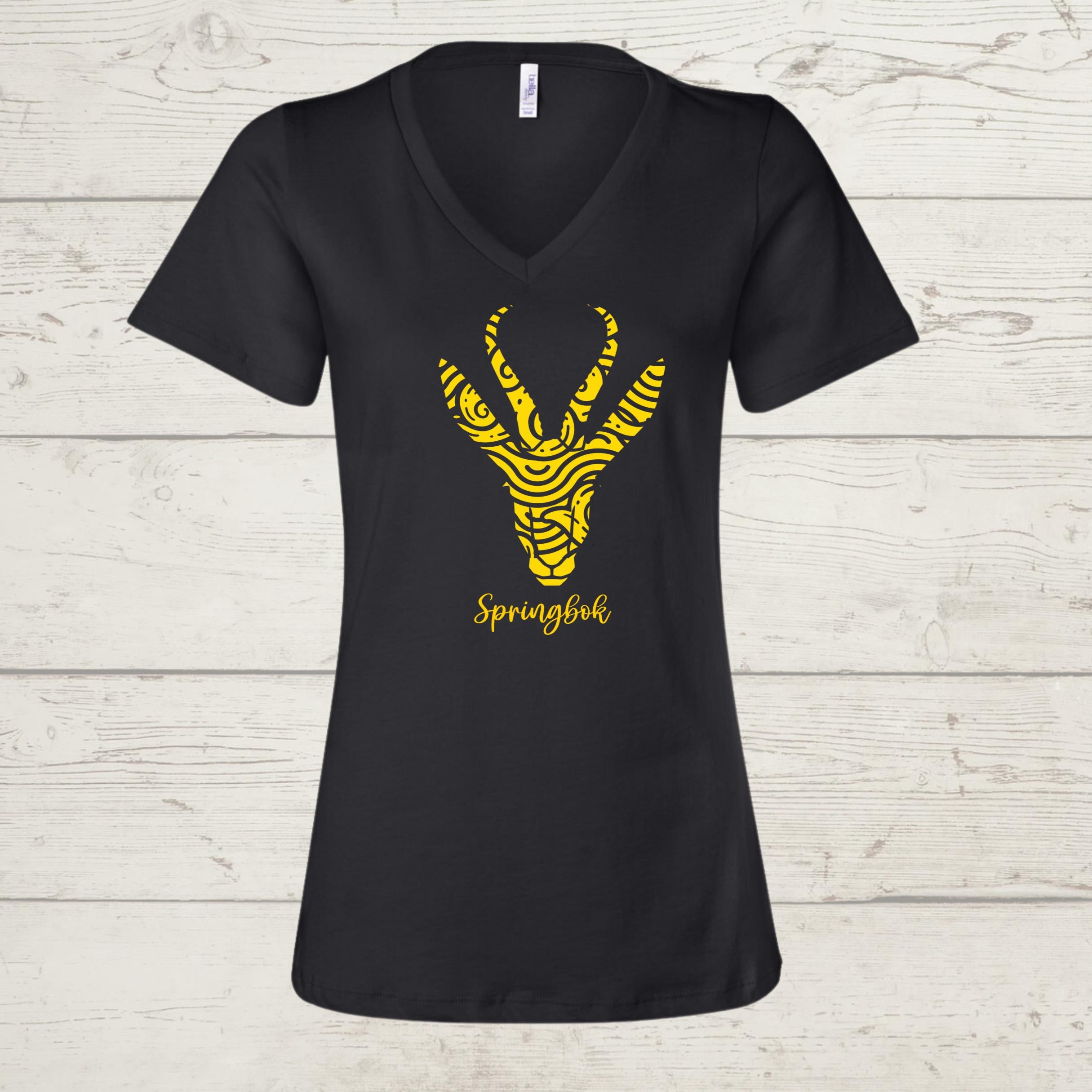 Women's Springbok V-Neck T-Shirt: South African Rugby Fan Tee
