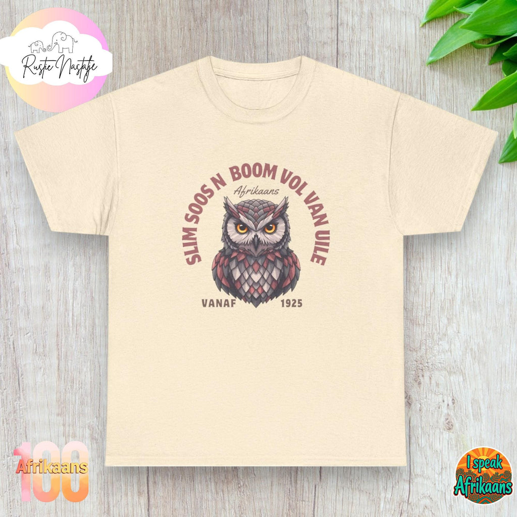 Funny Owl T-Shirt: South African Afrikaans Birthday Gift