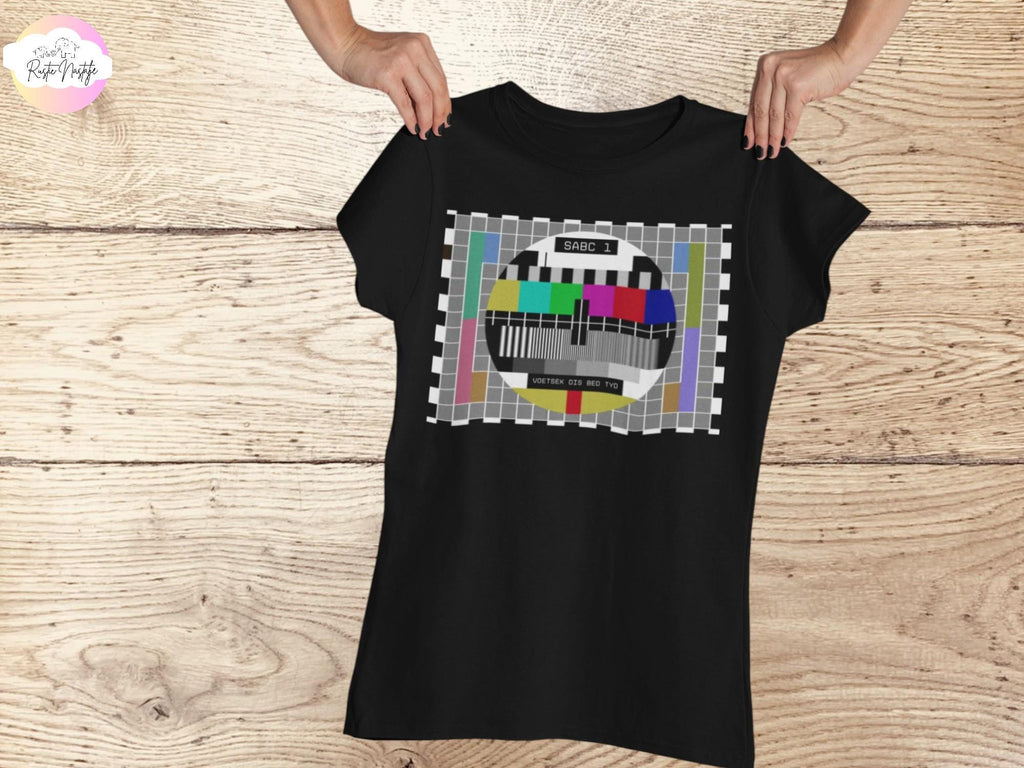 South African Test Pattern TV, Funny tshirt, Nostalgic memories, Voetsek dis nou bed tyd