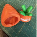 Personalized Easter Basket Carrot, Custom 3D Printed Carrot Treat Container with Name, Kids Easter Gift, Unique Easter Egg Alternative