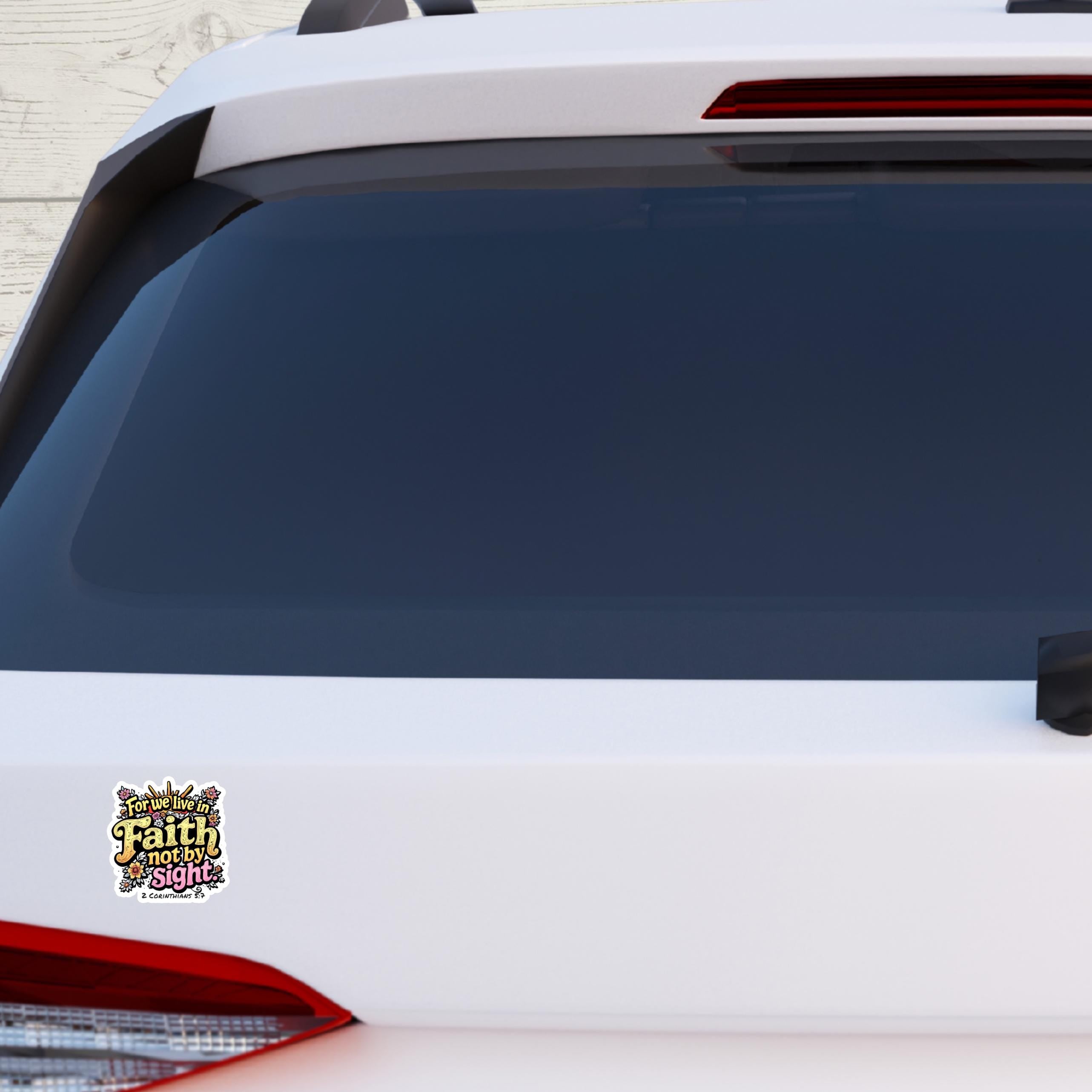 Faith Not By Sight Sticker: Christian Bible Verse Vinyl Decal