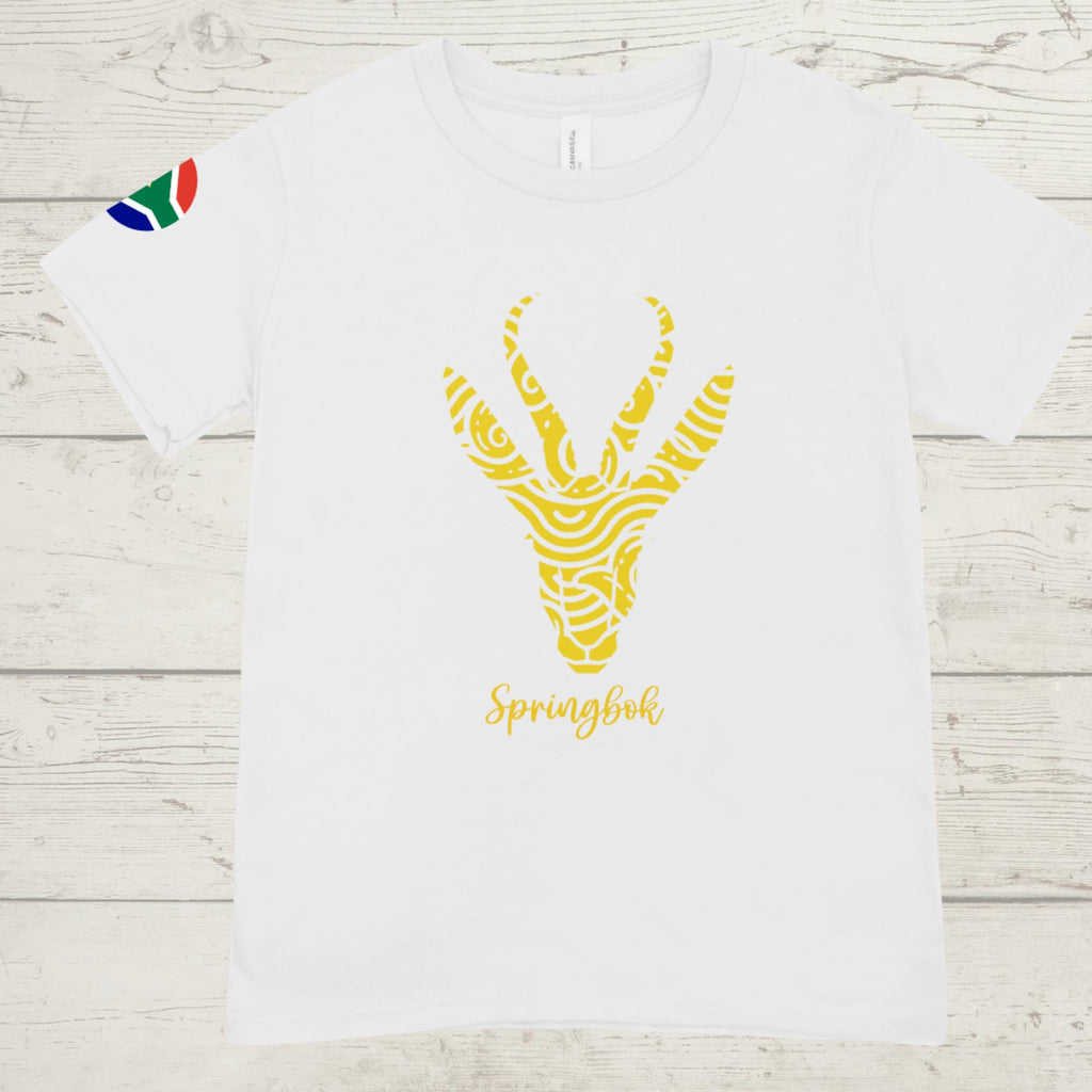 South Africa Rugby Kids T-Shirt: Springbok Supporter Green & Gold