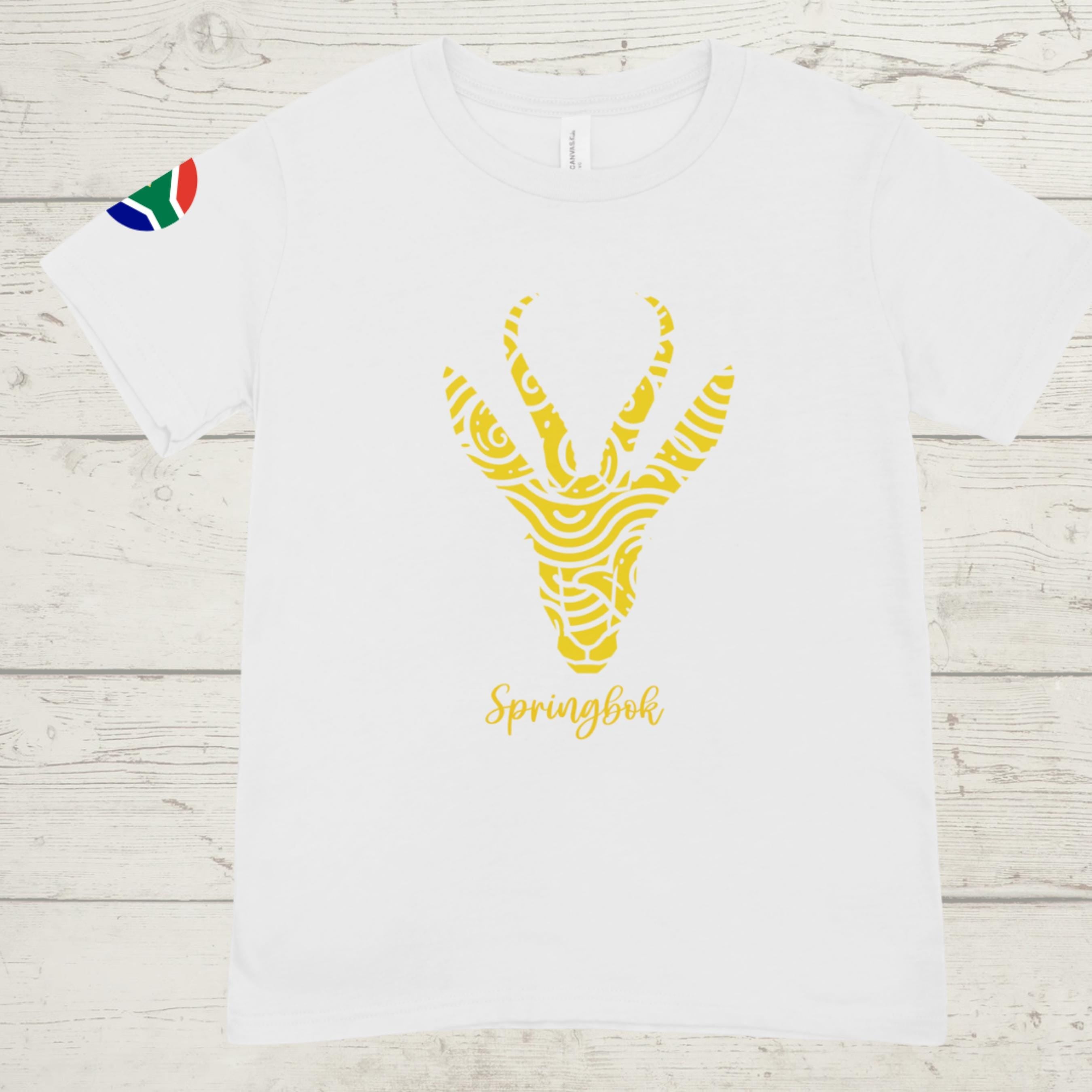 South Africa Rugby Kids T-Shirt: Springbok Supporter Green & Gold
