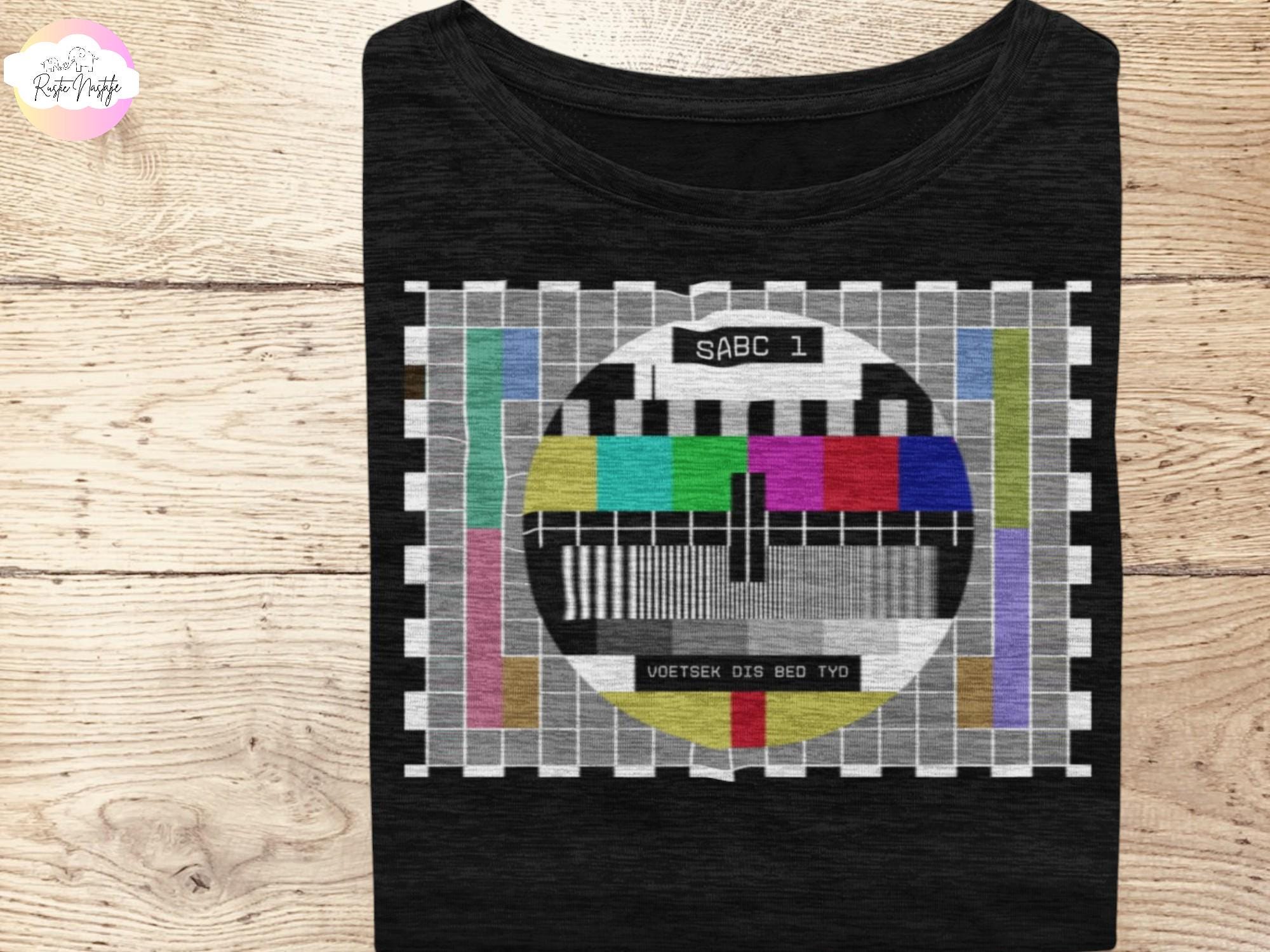 South African Test Pattern TV, Funny tshirt, Nostalgic memories, Voetsek dis nou bed tyd