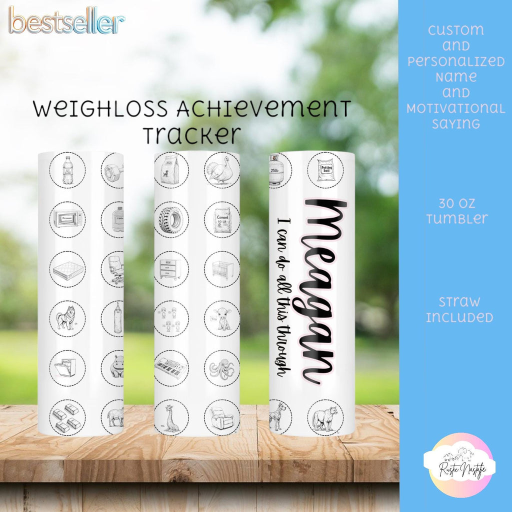 Weight Loss Tracker Tumbler: Personalized 30oz Stainless Steel Hydration Tumbler