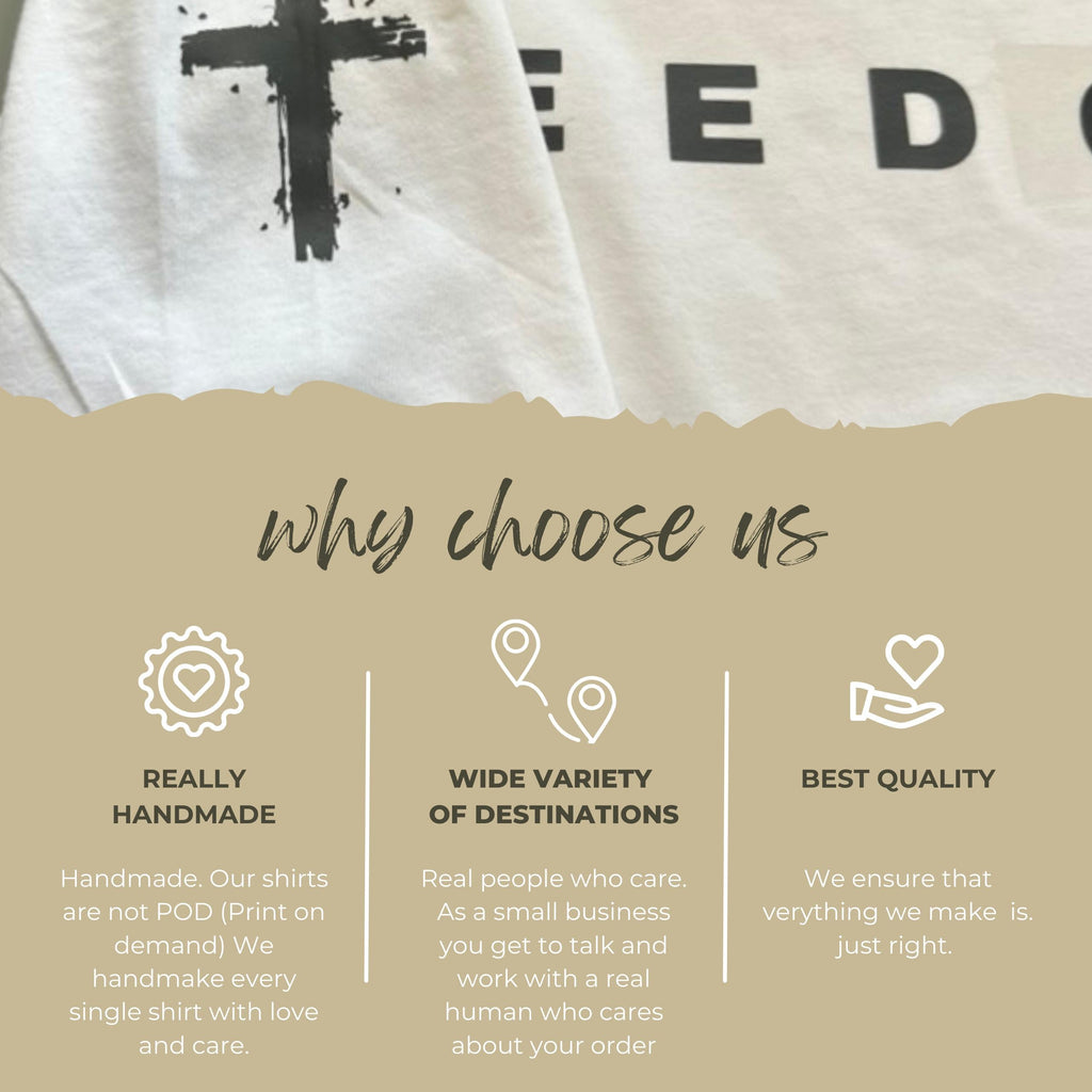 Handmade Patriotic Christian T-Shirt: Freedom Flag Jesus Apparel Charlie Kirk