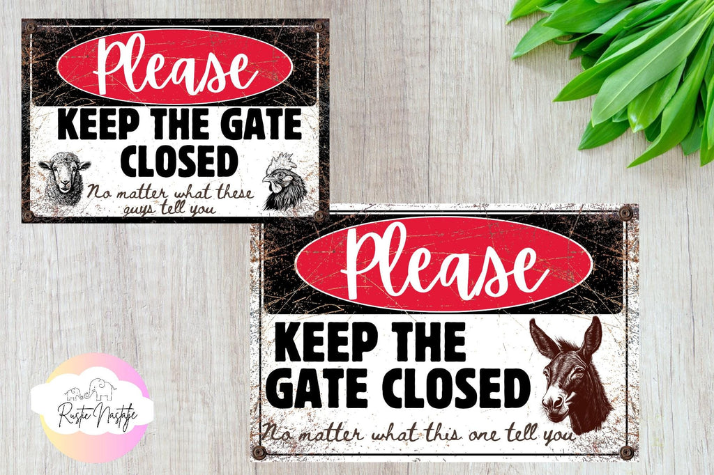 Personalized Farm Animal Gate Sign: Funny Distressed Aluminum Decor