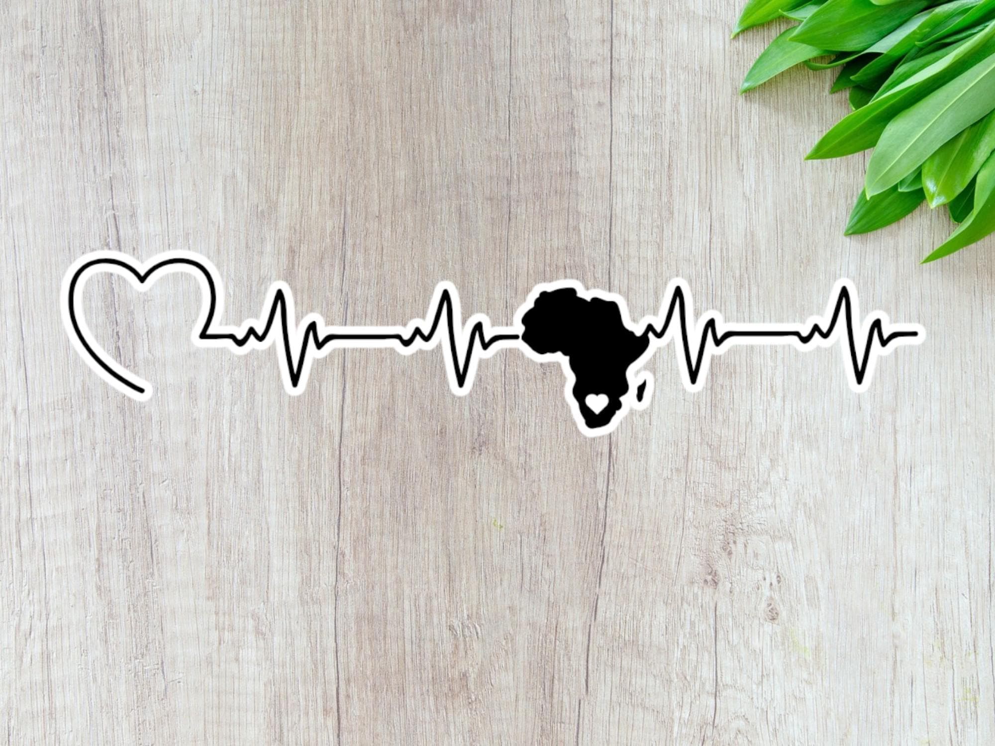 Africa Heartbeat Car Sticker: Love South Africa Vinyl Decal