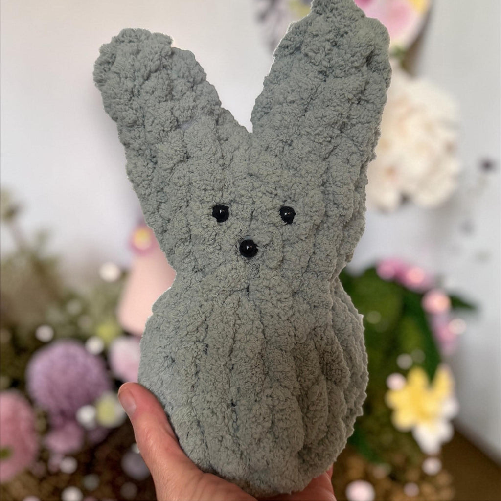 Chunky Knit Easter Peep Plush | Stuffed Bunny Toy | Crochet Baby Bunny Basket Stuffer | Pastel Spring Home Decor | Rustic Handmade Gift
