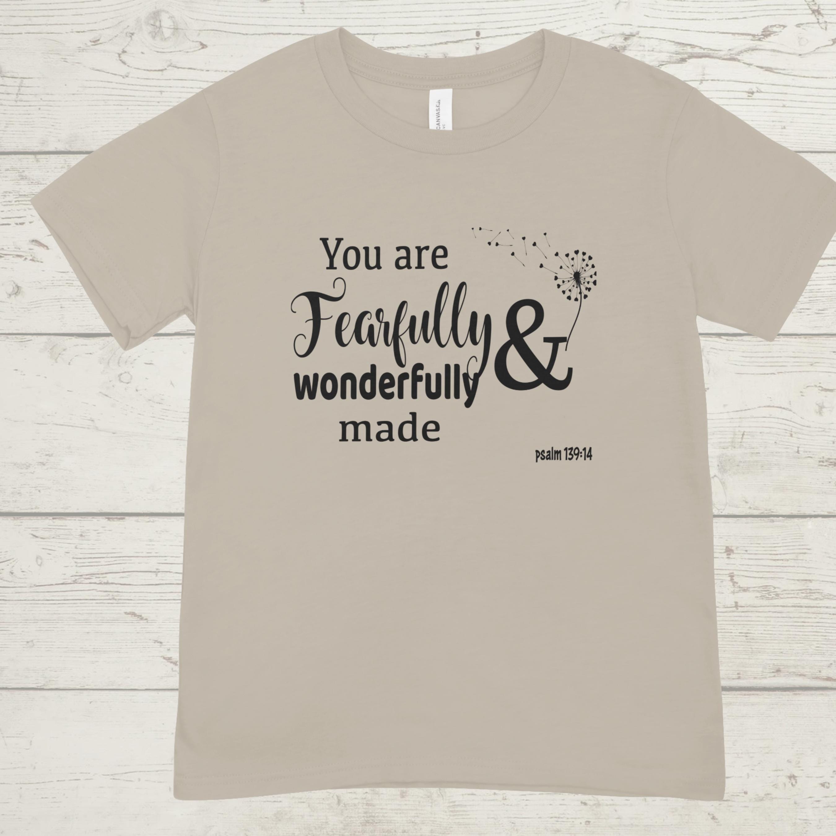 Psalm 139:14 Christian T-Shirt | Fearfully Wonderfully Made Tee