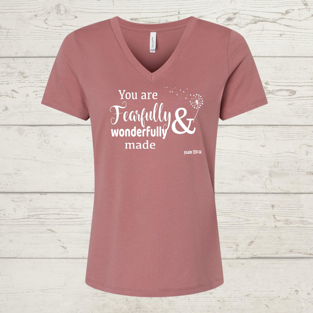 Psalm 139:14 Christian T-Shirt | Fearfully Wonderfully Made Tee