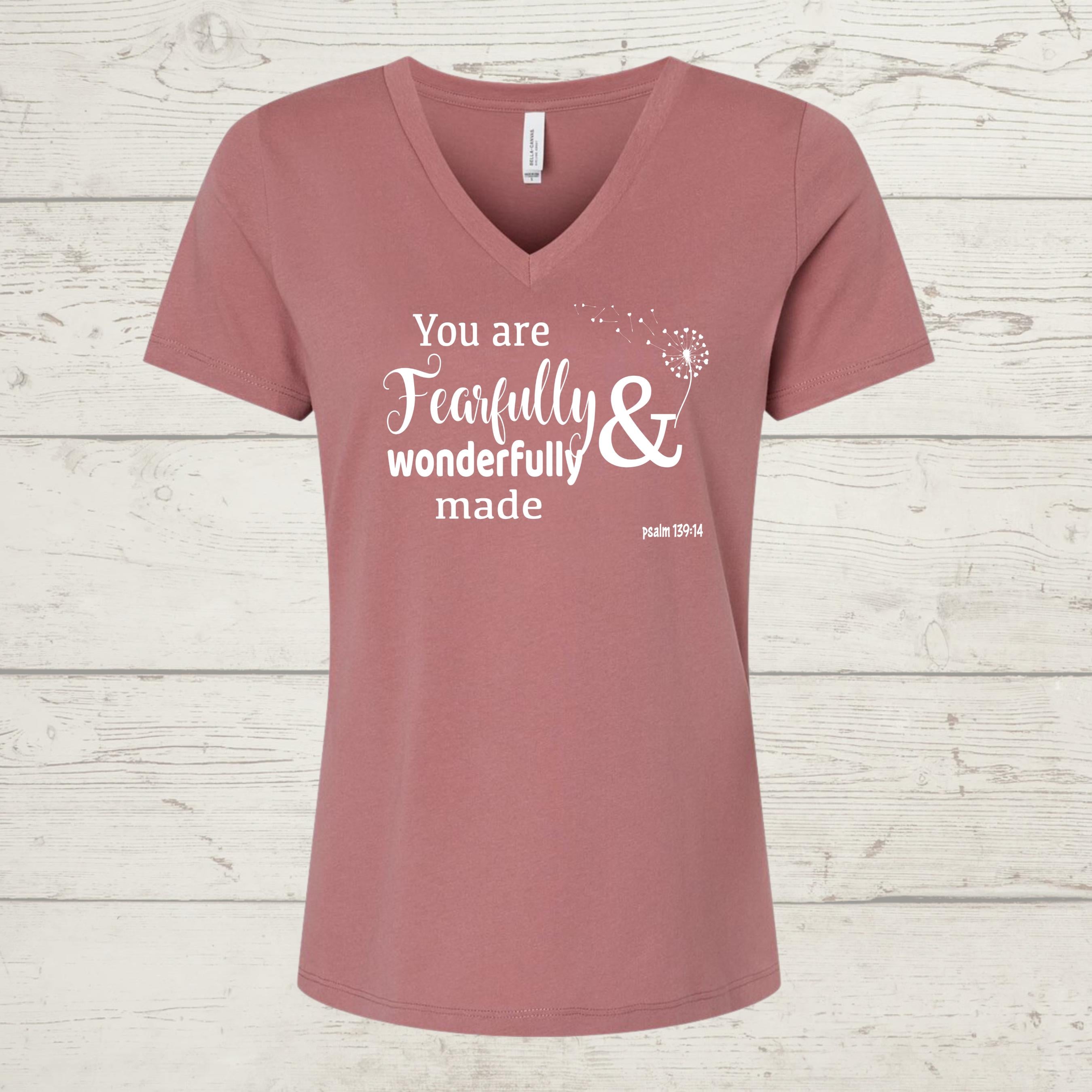 Psalm 139:14 Christian T-Shirt | Fearfully Wonderfully Made Tee
