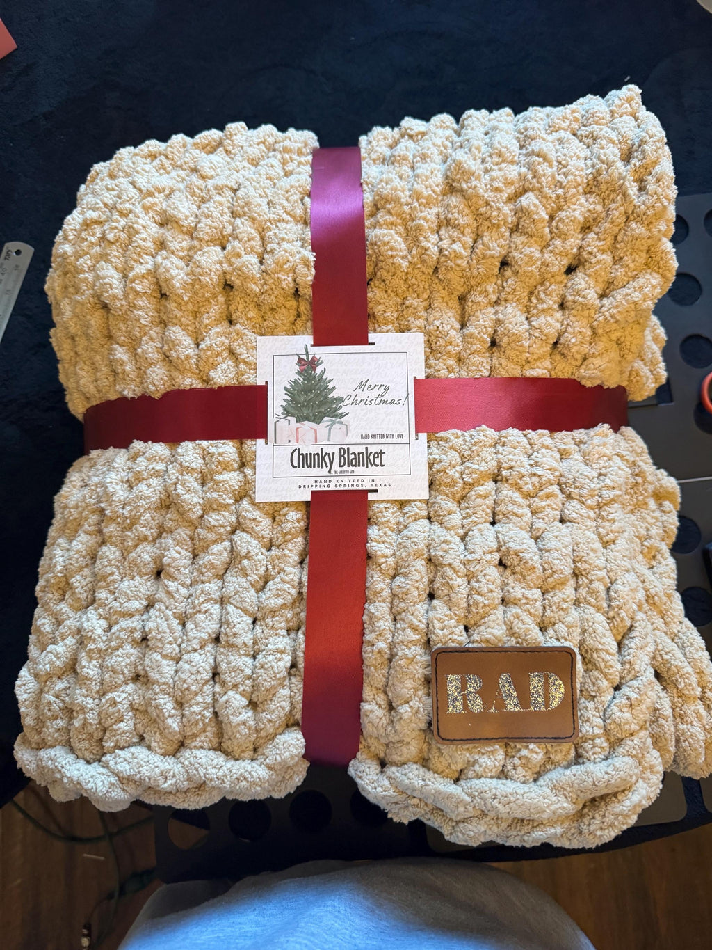 Personalized Monogram Chunky Knit Chenille Blanket gift