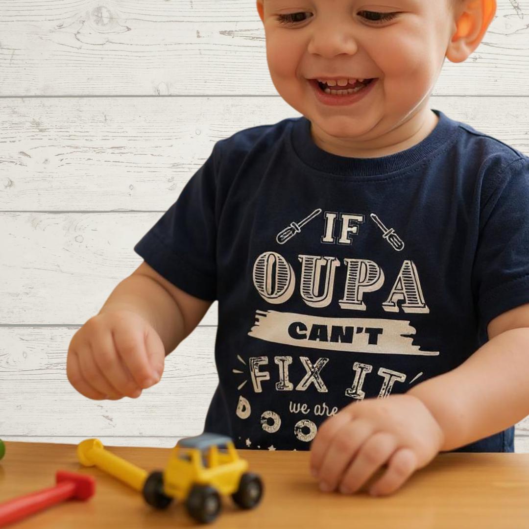 Oupa Fix It Kids T-Shirt, South African Grandfather Gift